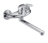 фотография смеситель д/мойки настенный ниж.излив шар. d40 zegor от интернет-магазина СантехКомплект-Прикамье